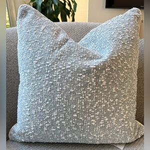 Mi Chateaux Textured Bouclé Throw Pillow Neutral Blue Decorative Accent Pillow